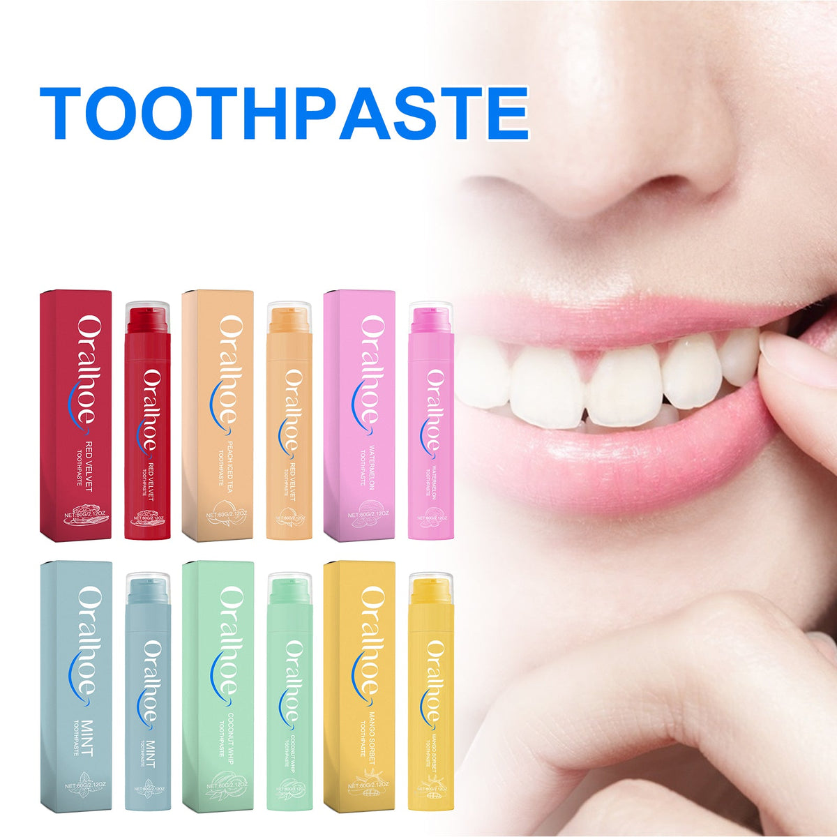 Peach lced Tea Toothpaste, Multi-Flavor Teeth Clean Teeth Yellow Tartar Fresh Breath Beautiful Teeth