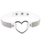 Japan's Harajuku Soft Girl Black Rhinestone Peach Heart Love-Shaped Collar Women's Neck Strap Collarbone Necklace Short