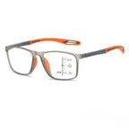 Aurenza Shop VisionSync multifocal glasses with clear lenses and stylish black frames displayed on a white background