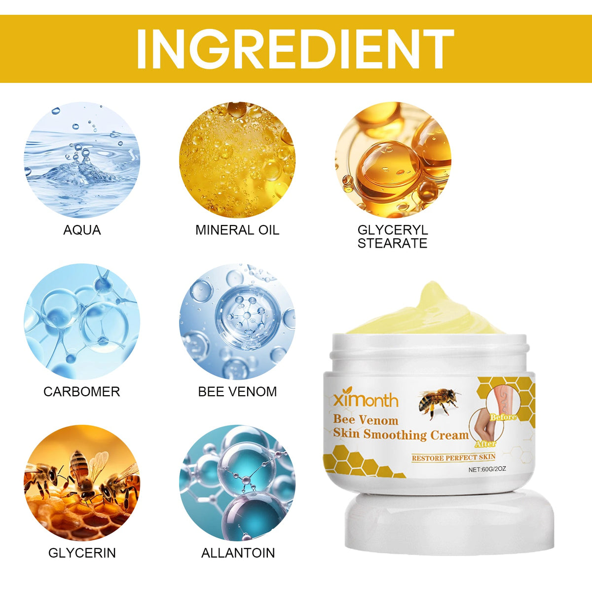 Bee Venom Leg Care Cream Relieves Leg Discomfort, Pamper And Moisturize Skin Body Care Cream