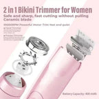 Aurenza Shop 2-in-1 dual-head electric waterproof lady shaver razor designed for women's private areas.