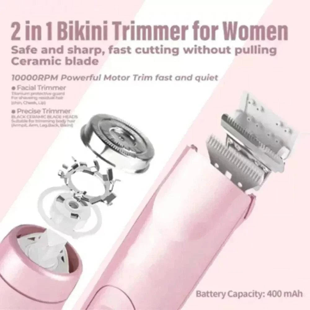 Aurenza Shop 2-in-1 dual-head electric waterproof lady shaver razor designed for women's private areas.