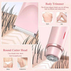 Aureza Shop 2-in-1 dual-head waterproof electric shaver for women, designed for private area grooming and smooth skin.