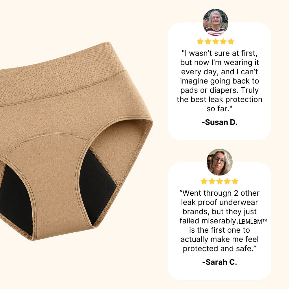 A set of four leak-proof underwear from LBMLBM™ by Aurenza Shop, featuring colorful floral patterns on comfortable, absorbent fabric.