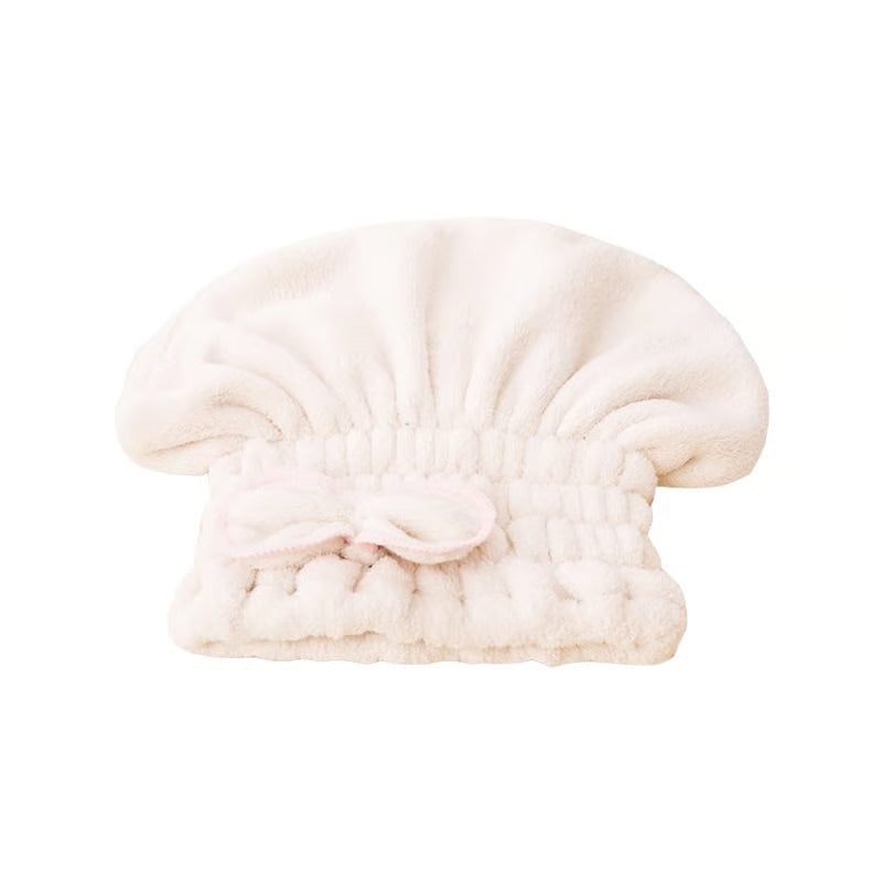 Aurenza Shop microfiber hair drying cap in soft, absorbent fabric, ideal for reducing hair damage and frizz during drying.