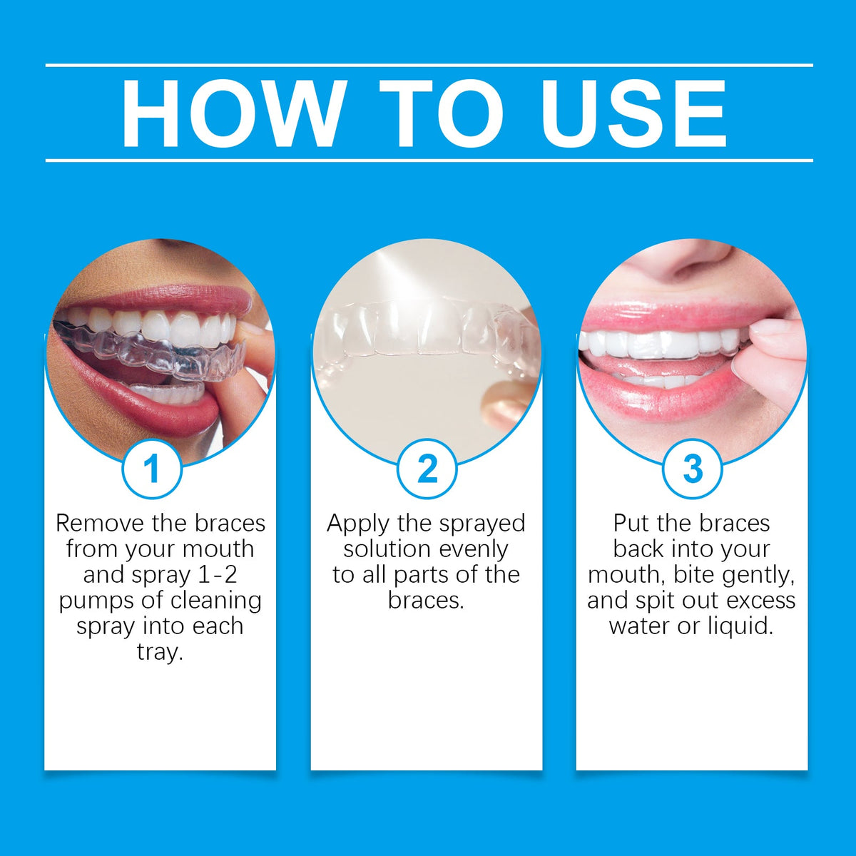 Denture Cleaner Spray, Denture Cleaner Cosmetic Teeth Denture Cleaner Spray Portable