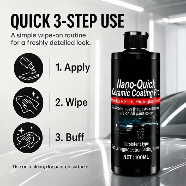 Aurenza Shop automotive nano ceramic coating spray bottle with spray nozzle, used for car paint protection and shine enhancement.