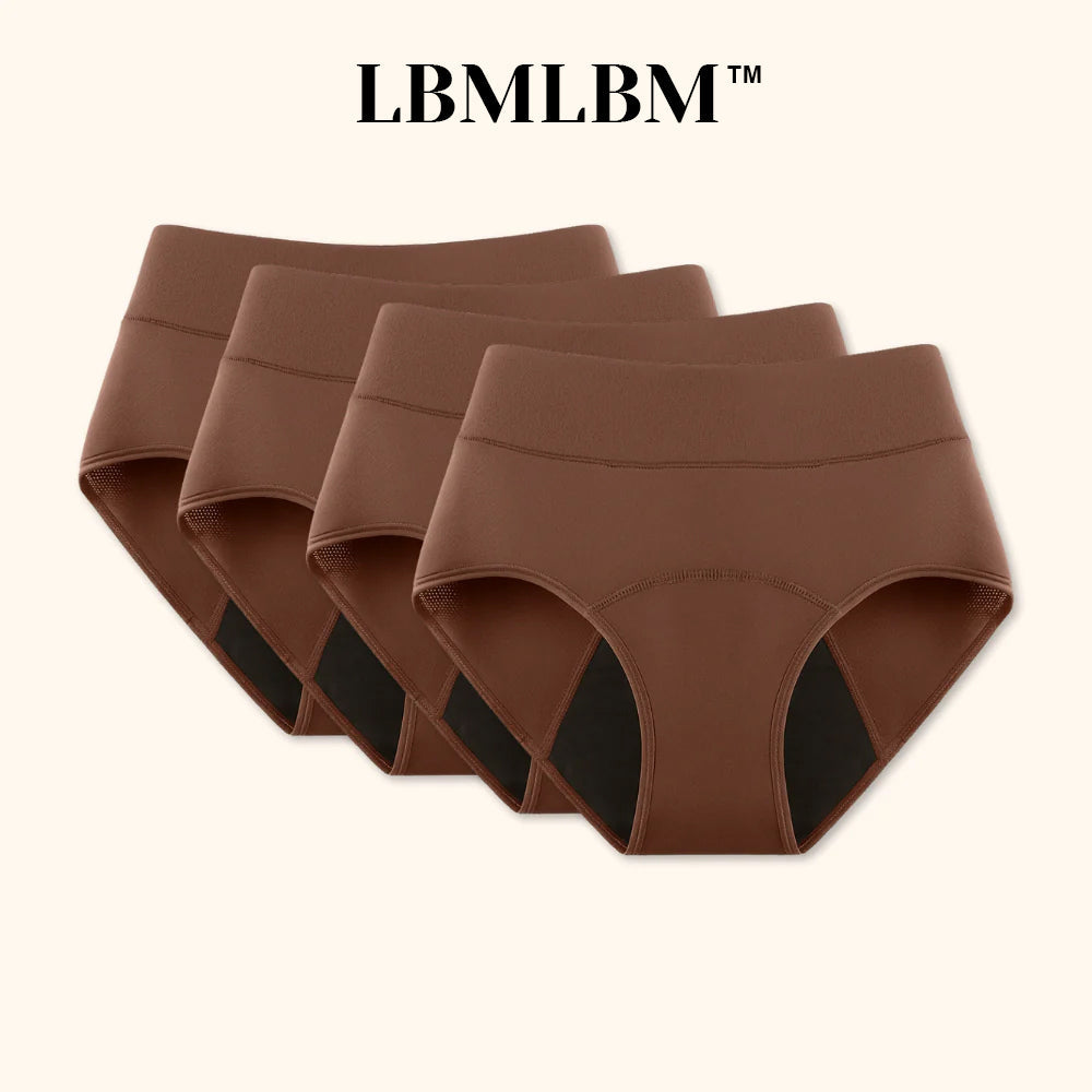Aurenza Shop LBMLBM™ 100% leak-proof underwear 4-pack in pastel colors, featuring soft fabric and secure fit for comfort.