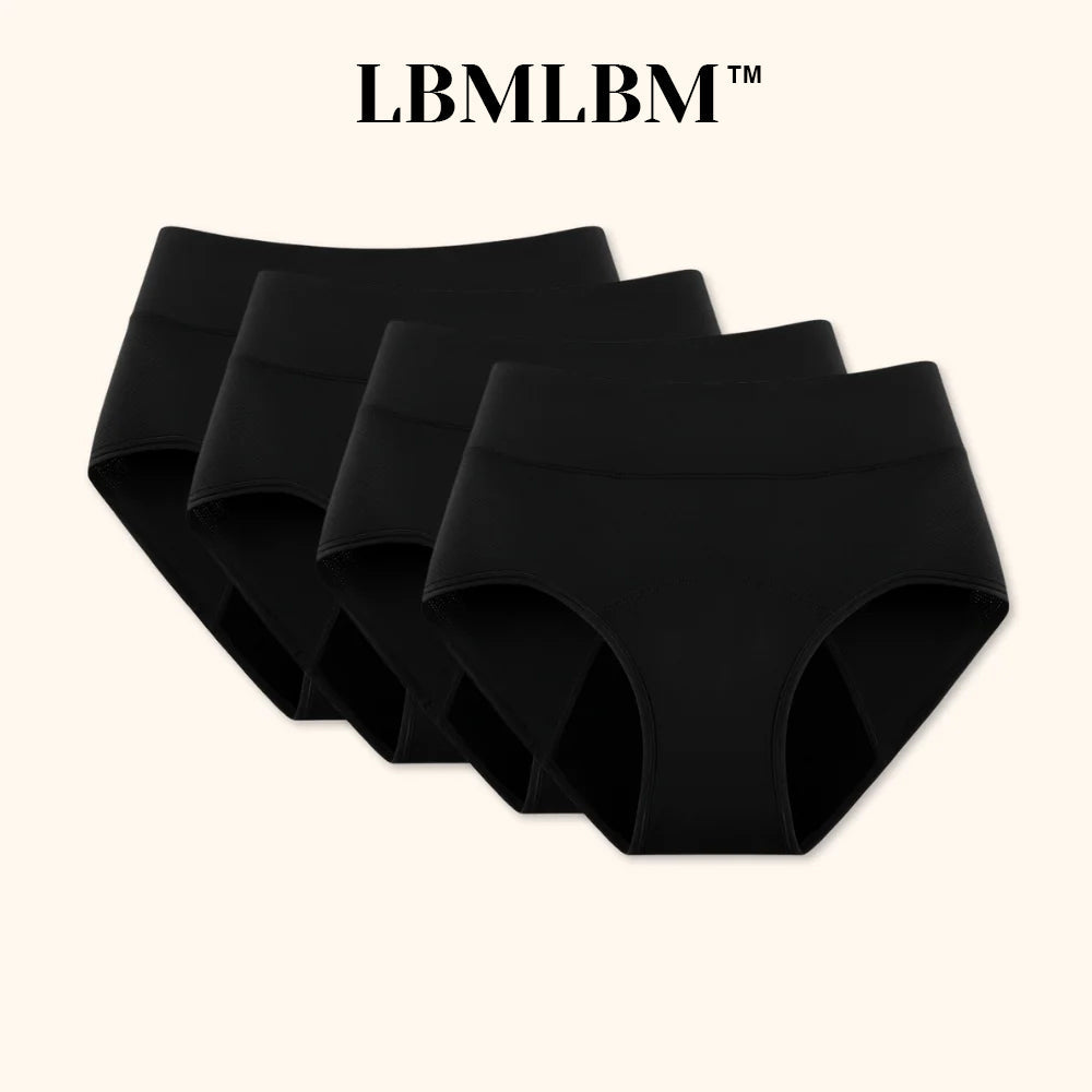 Aurenza Shop LBMLBM™ 100% leak-proof underwear 4-pack in pastel colors, designed for comfort and leak protection.
