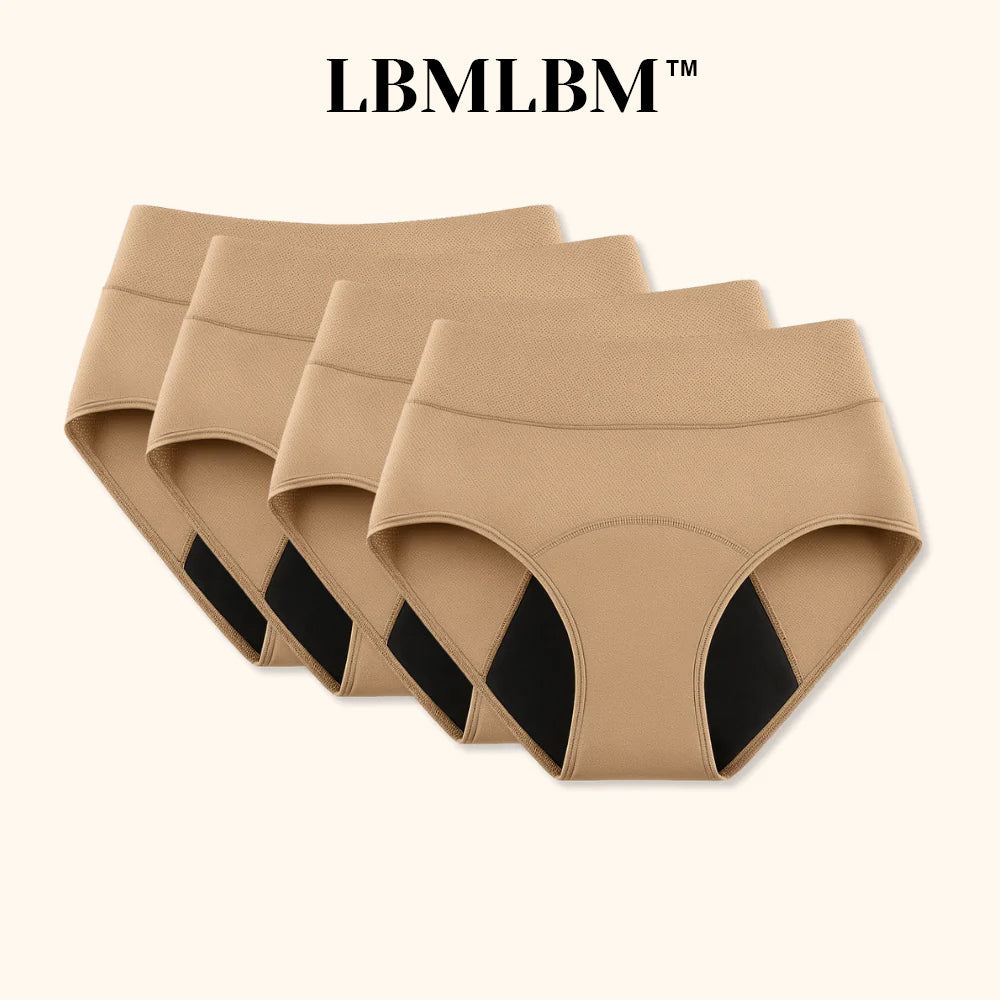 Aurenza Shop LBMLBM™ 100% leak-proof underwear 4-pack in pastel colors, designed for comfort and protection.