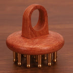 Copper Wood Head Meridian Massage Comb Gua Sha Massage Tool Body Wood Therapy Scalp Massage