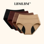 Aurenza Shop LBMLBM 100% leak-proof underwear 4-pack featuring floral patterns, comfortable elastic waistband, and breathable fabric.