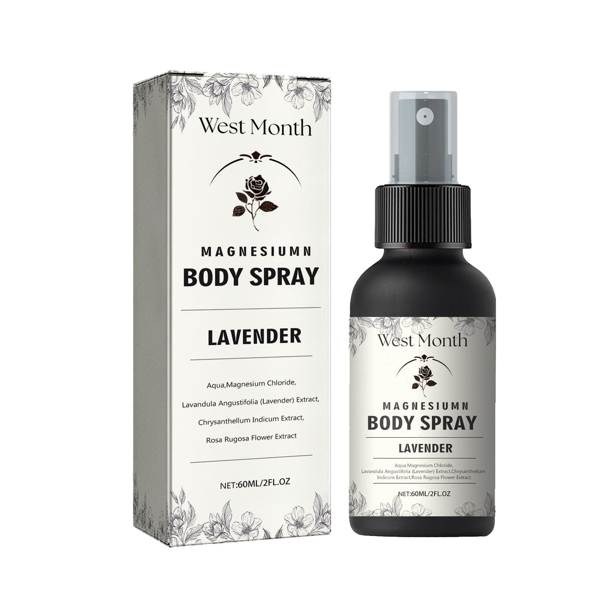 Magnesium Body Spray, Relieve Muscle Tension And Fatigue And Promote Body Relaxation Treatment Spray