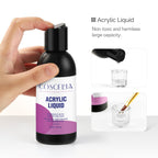 COSCELIA New 120g White Powder Transparent Crystal Powder 150ML Crystal Liquid Nail Shop Nail Tool Set