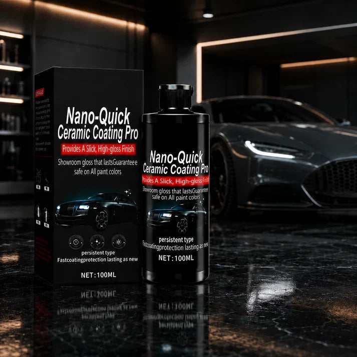 Aurenza Shop automotive nano ceramic coating spray bottle, showcasing the product for car paint protection application.