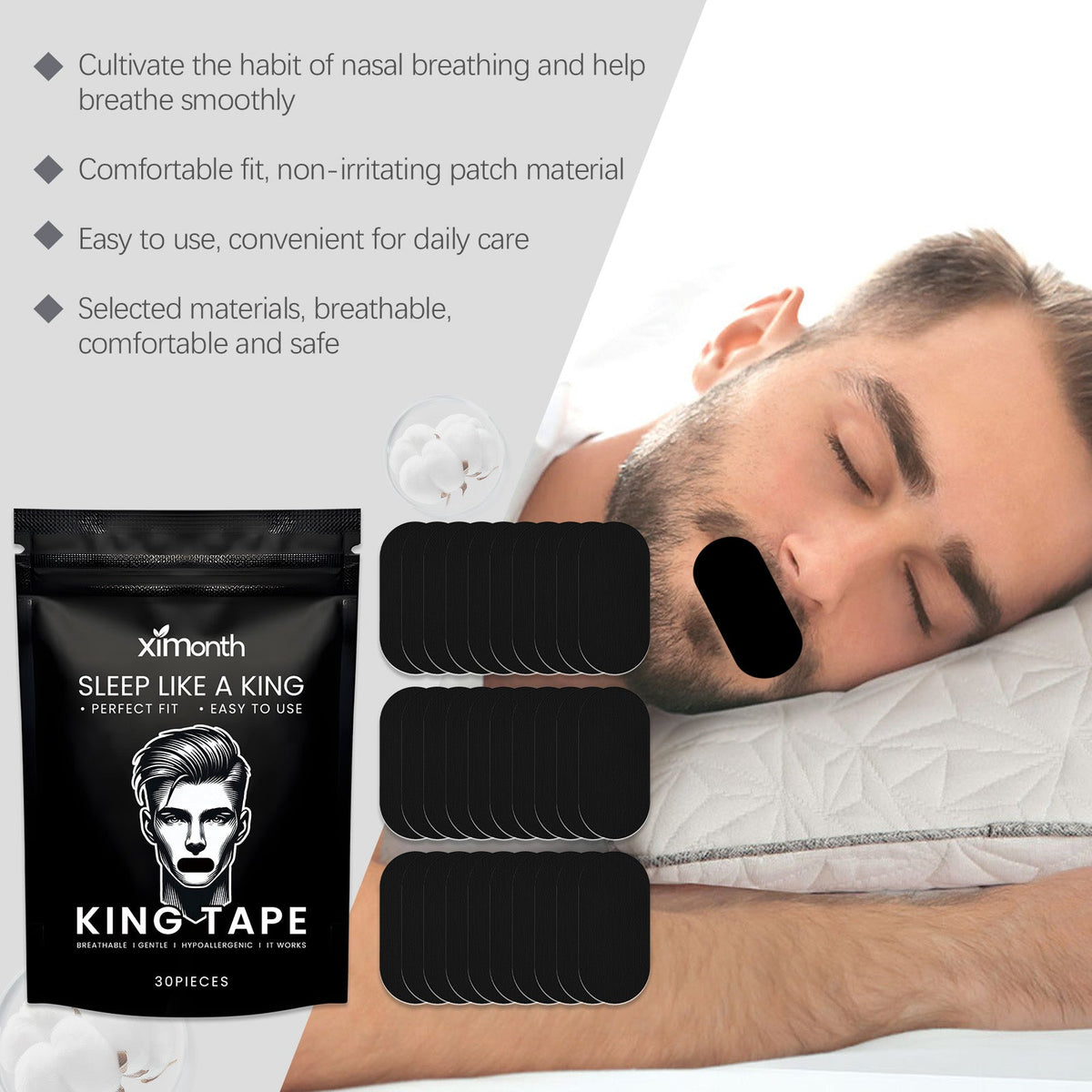 Anti-Snoring Tape Stop Snoring Sleep Tape Pamper Sleep Comfort Breathable Mouth Tape