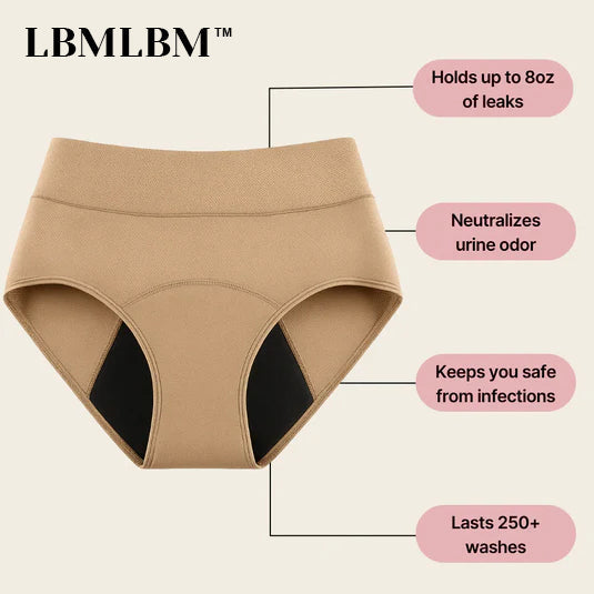 Aurenza Shop LBMLBM™ 100% leak-proof underwear 4-pack with colorful floral patterns, designed for comfort and protection.