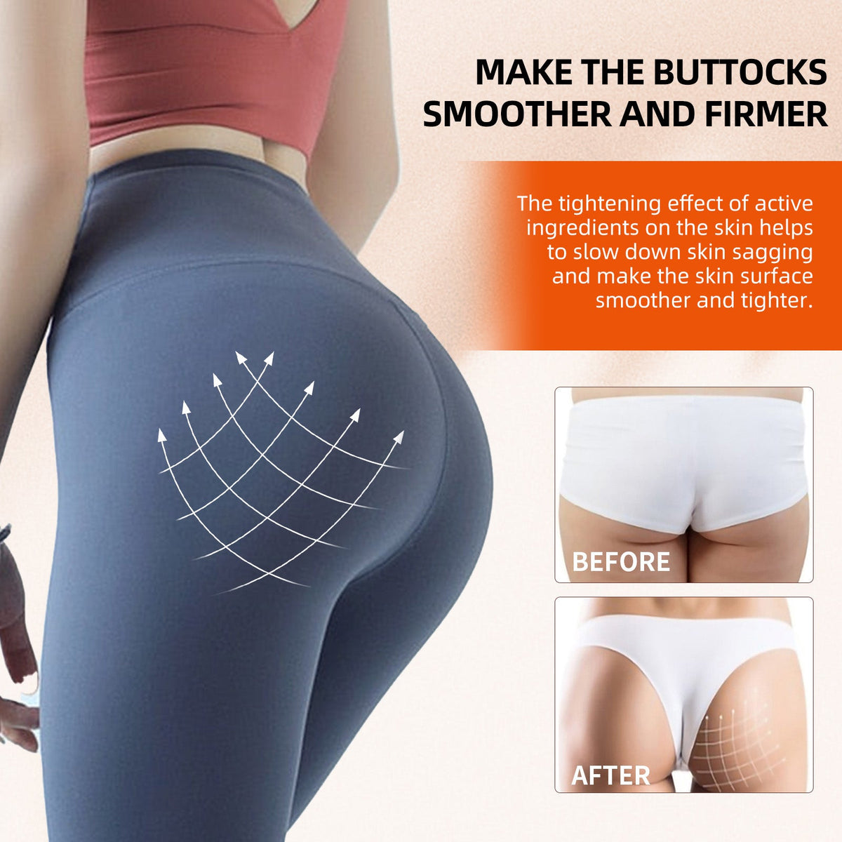 Bum Bum Cream, Firming And Lifting Butt Peach Butt Highlights S-Curve Body Slimming Butt Cream