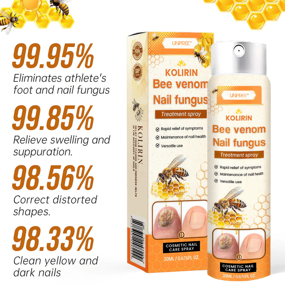 💥 2025 Limited 70% OFF ️⏳ Unpree™ Kolirin Bee Venom Nail Fungus Spray 💥 Fix All Nail Problems within 2 Weeks