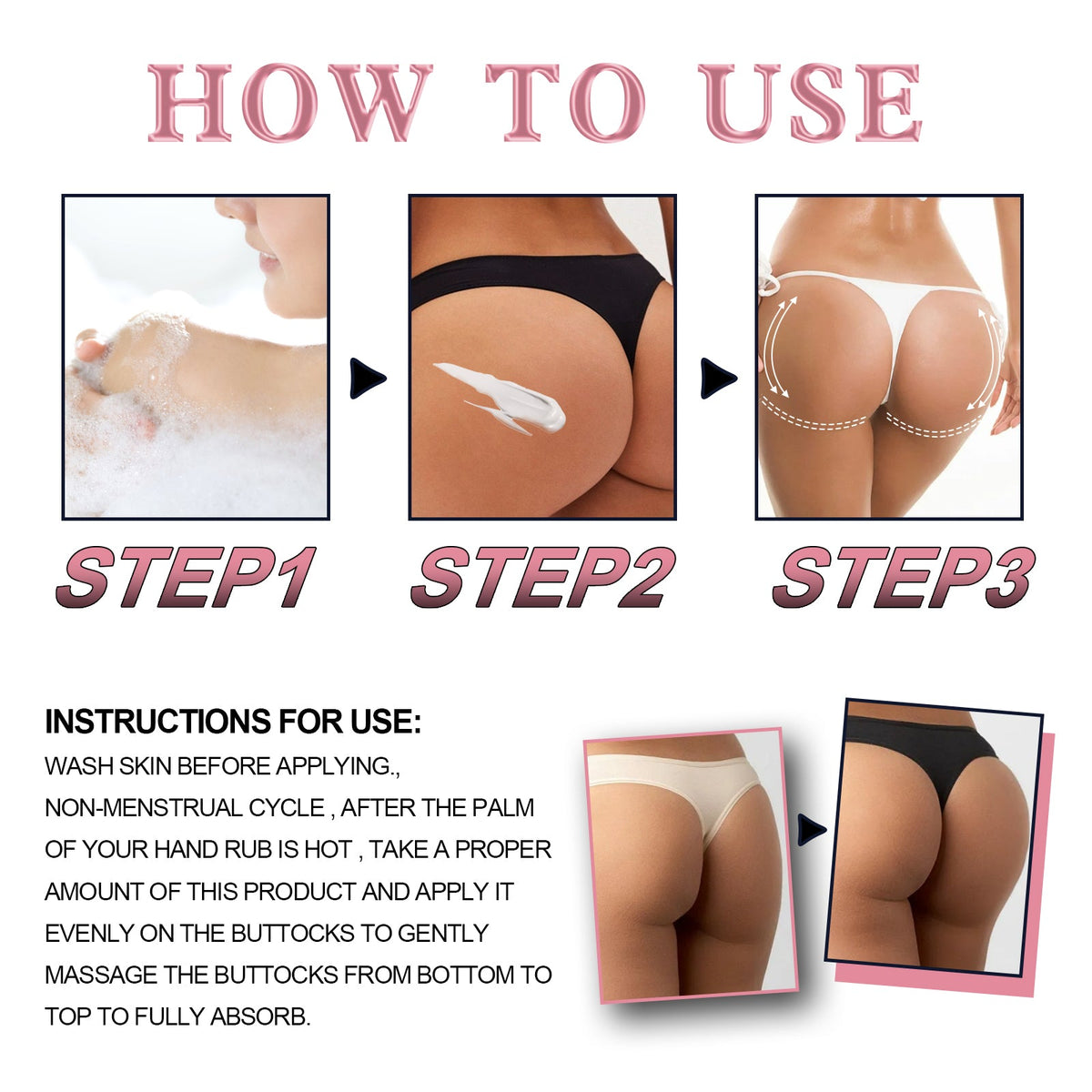 Butt Massage Cream, Booty Lift Firming Skin Booty Lift Shape Peach Booty Moisturizing And Firming Cream