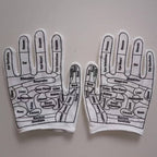 Acupoint diagram massage gloves cotton English acupoint diagram gloves for men and women TCM human body meridian gloves