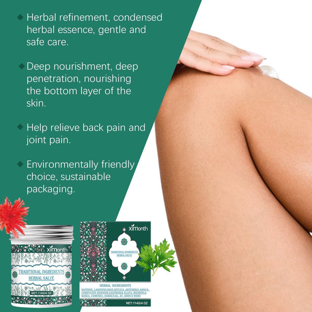 Joint Plant Cream Rub Rub Knee Soothing Body Skin Herbal Cream