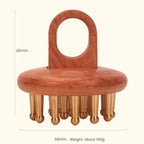 Copper Wood Head Meridian Massage Comb Gua Sha Massage Tool Body Wood Therapy Scalp Massage