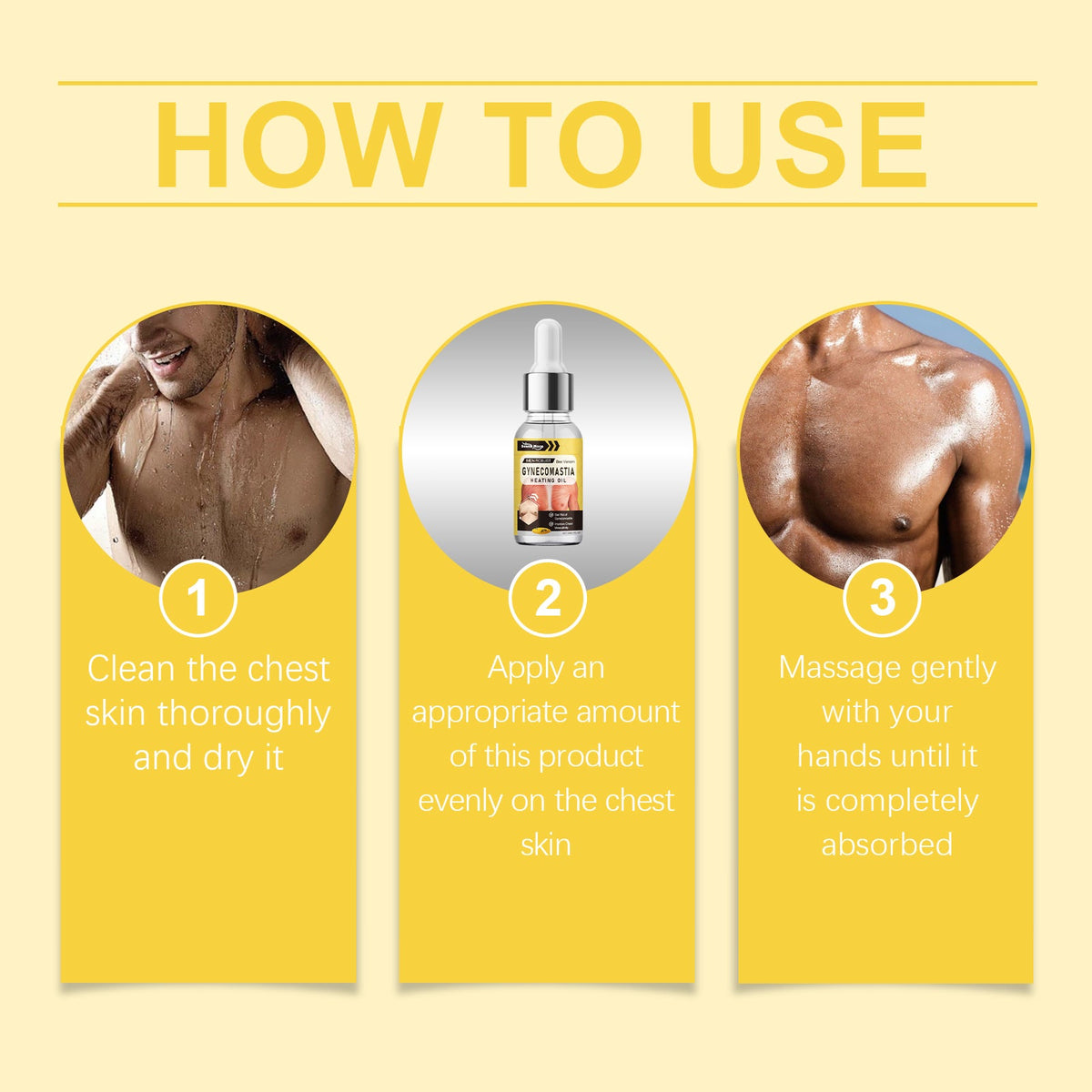 South Month Men's Chest Care Essential Oil, Chest Firming And Lifting Nourishing Skin Elasticity Care Oil