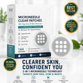✨2-in-1 Microneedle & Hydrocolloid Patch🍀| Removes Raised Moles, Acne, Flat Warts & Skin Tags | Helps Improve Wrinkles, Scars & Blemishes | Invisible Patches for Face & Body