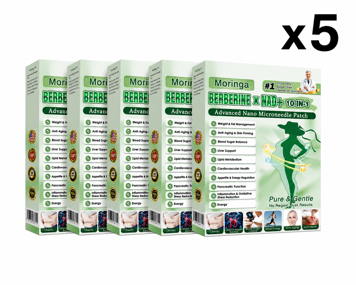 (BUY 1 GET 3) 1-5Boxes Moringa Berberine NAD+ Weight Loss Patches Advanced Nano Microneedle