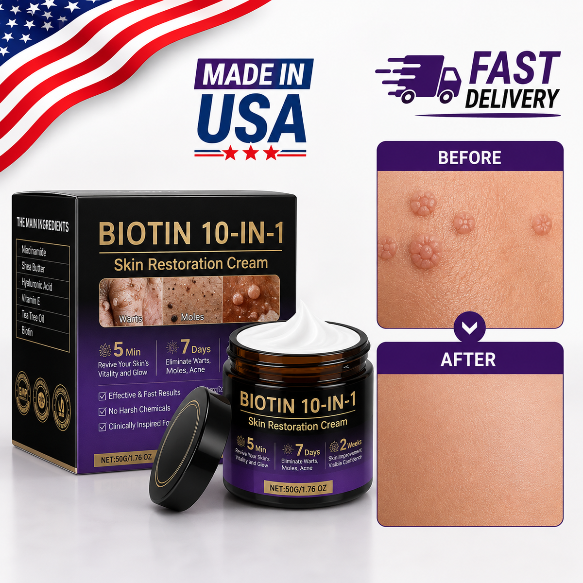 Biotin 10-in-1 Skin Restoration Cream, 2026 Professional Skin Treatment Cream -