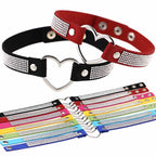 Japan's Harajuku Soft Girl Black Rhinestone Peach Heart Love-Shaped Collar Women's Neck Strap Collarbone Necklace Short