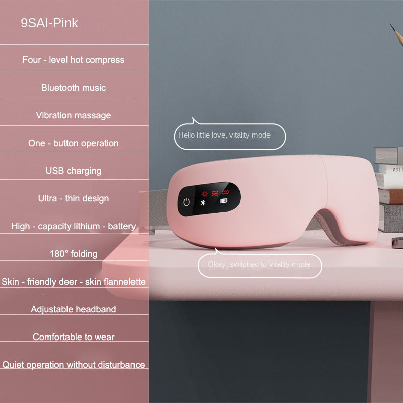 Eye massager airbag vibration intelligent AI voice hot compress eye protection device