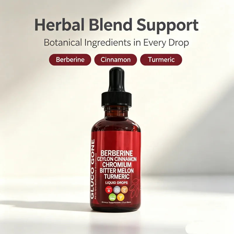 Organic Berberine Cinnamon Ceylon Liquid DropsSupplement with Bitter Melon
