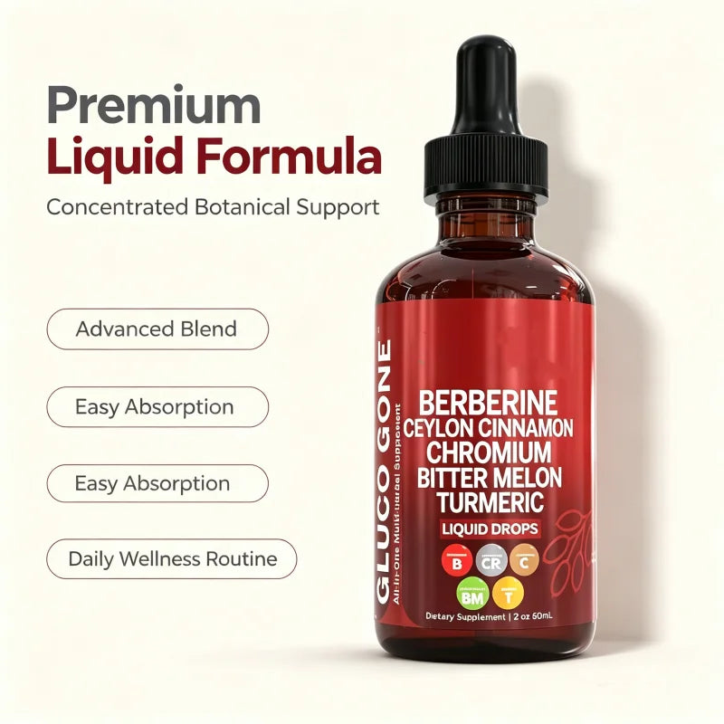 Organic Berberine Cinnamon Ceylon Liquid DropsSupplement with Bitter Melon