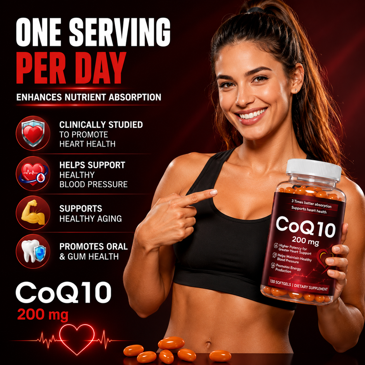 (BUY 1 GET 2)  CoQ-10 240 Softgels Coq10 Co Q10 Coenzyme Heart Support NON GMO US Stock