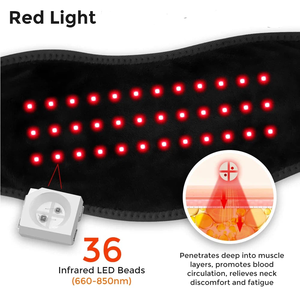 Red Light Therapy Neck Heating Belt – Infrared Neck Massager