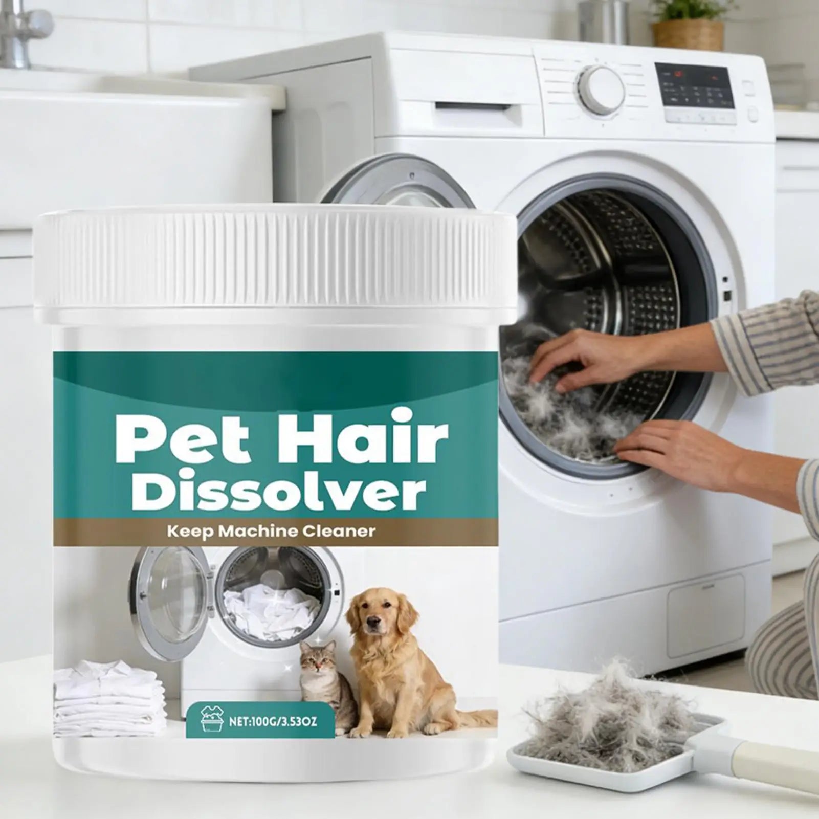 Pet Hair Dissolver washing machine Deep Cleaning Multipurpose Dissolving Agent Dog & Cat Hair Remover Dissolver for Clothes Odor