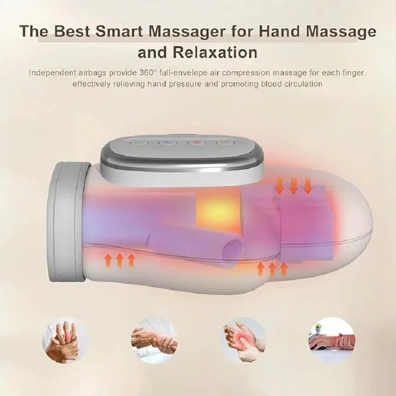 Hand Massager with Airbag Compression Cordless Hand Massager Finger Massager Upgraded Carpal Tunnel & Wrist Relief Massage Gift
