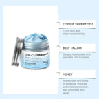 Peptídeos de Cobre GHK-Cu Tallow de Carne para Pele: Bálsamo Azul Manuka Mel Hidratante Facial e Corporal para Pele Madura, Seca e Sensível