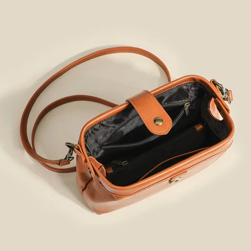 Vintage Women's Fashion 2022 Summer New High-End Feel Stylish Doctor Bag Niche Design Versatile Single Shoulder Slant Cross Bag