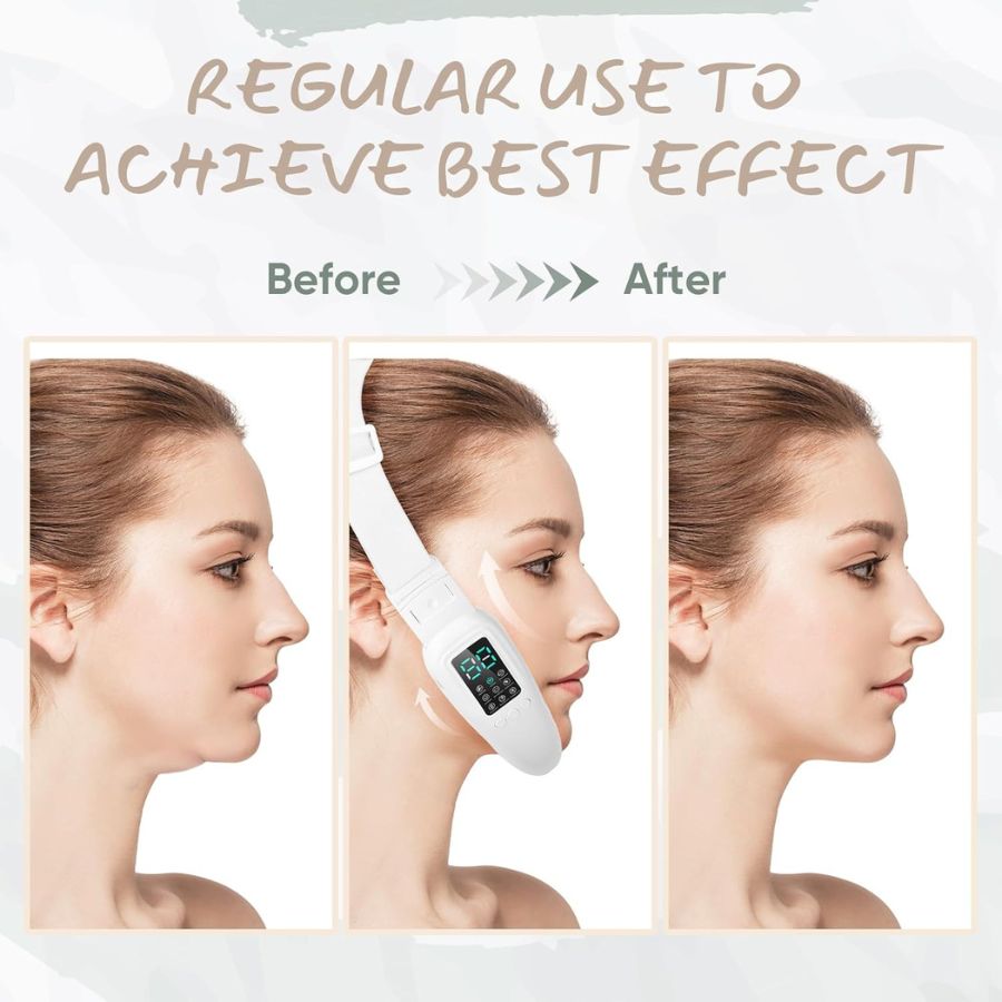 Arenzza Smart Face Sculpting Device with 8 modes, designed for double chin reduction and jawline definition.
