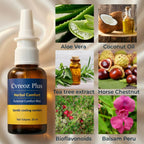 Aarenza Cvreoz Plus™ Herbal Comfort Spray bottle with a white and green label, designed for soothing herbal relief.
