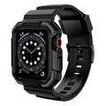 Duramor protective band for Apple Watch in classic black, fits 38mm, 40mm, and 41mm sizes, by Aurenza Shop.