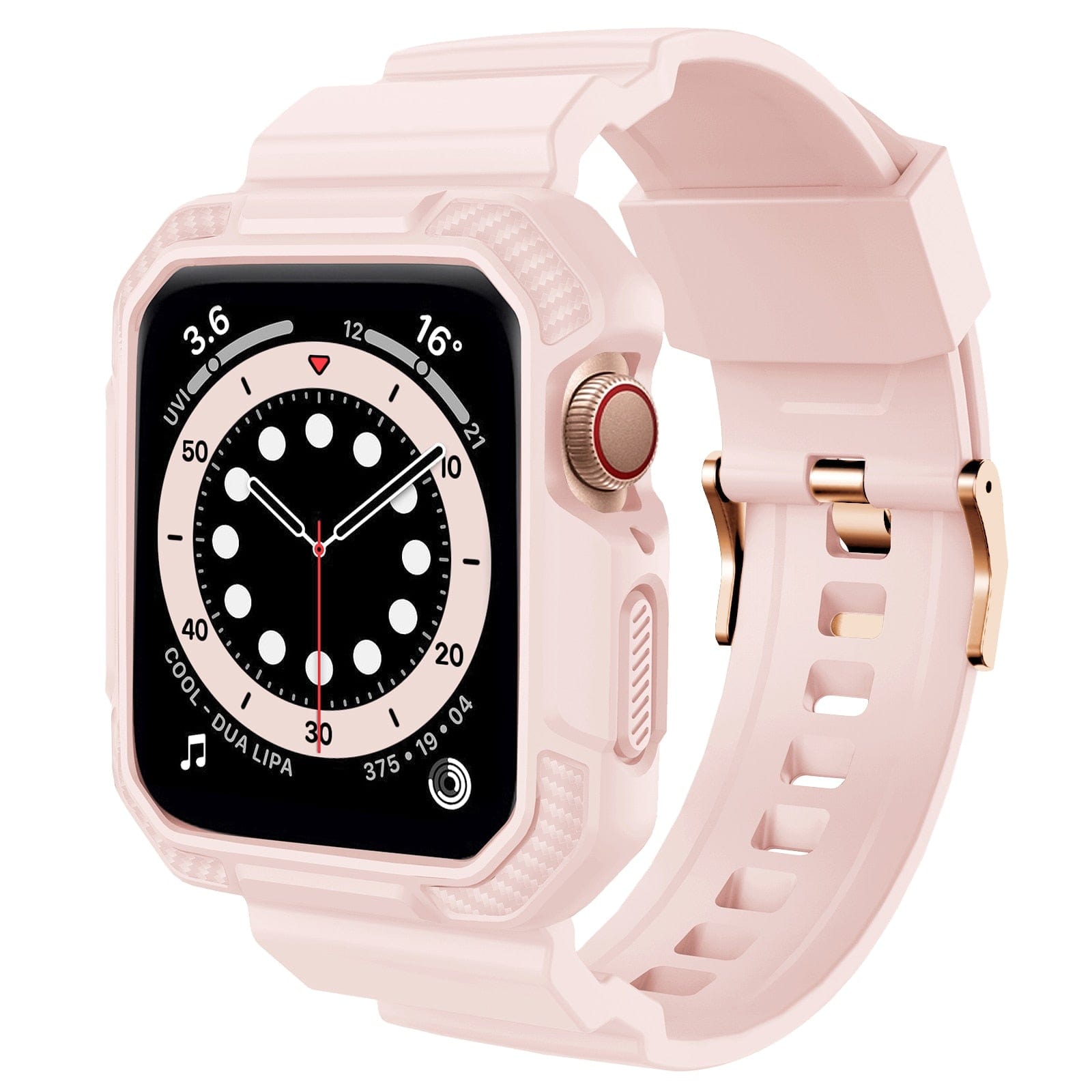 Aurenza Shop Duramor black protective band for Apple Watch, 38mm to 41mm, showcasing its sleek design and secure fit.