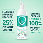 Aurenza Shop Unpree™ NEW TEETH Mouthwash bottle, clear liquid for oral health, with label and cap visible.