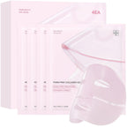 Four packs of Aurenza Shop Pink Deep Collagen Gel Mask with soothing pink gel in individual sachets.