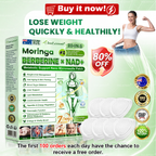 Aurenza Shop Moringa Bee Venom Berberine Nano Microneedle Patch packaging with a close-up of the product box and micro-needles.