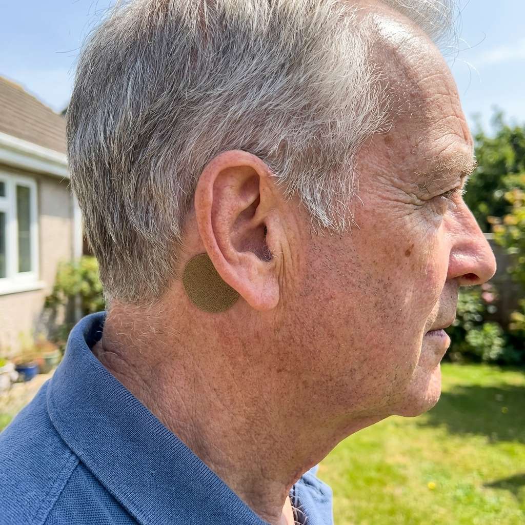 Aurenza EarBliss Tinnitus Relief Patch package featuring a one-month supply of patches for tinnitus relief.