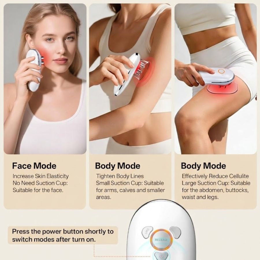 Aurenza Shop LumaShape™ 3-in-1 Sculptor device with sleek design and adjustable settings, shown on a neutral background.